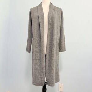 Neiman Marcus The Cashmere Collection Open Front Grey‎ Cashmere Cardigan Size S